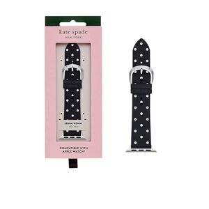Kate Spade New York Designer Interchangeable Silicone Band, Black - White Dot